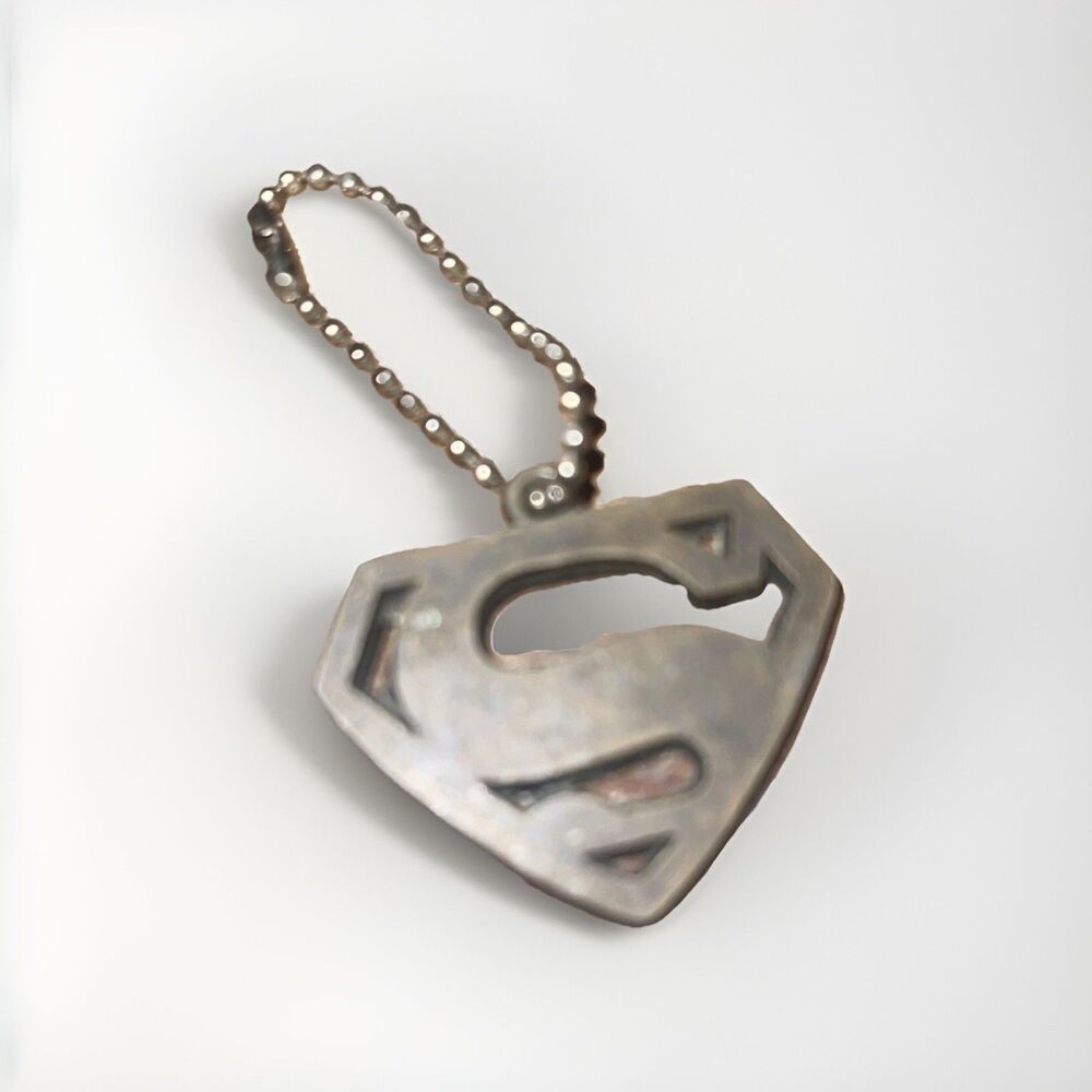Vintage Superman DC Comics Keychain Ring Fob Chain